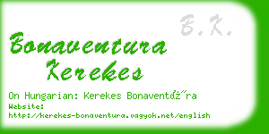 bonaventura kerekes business card